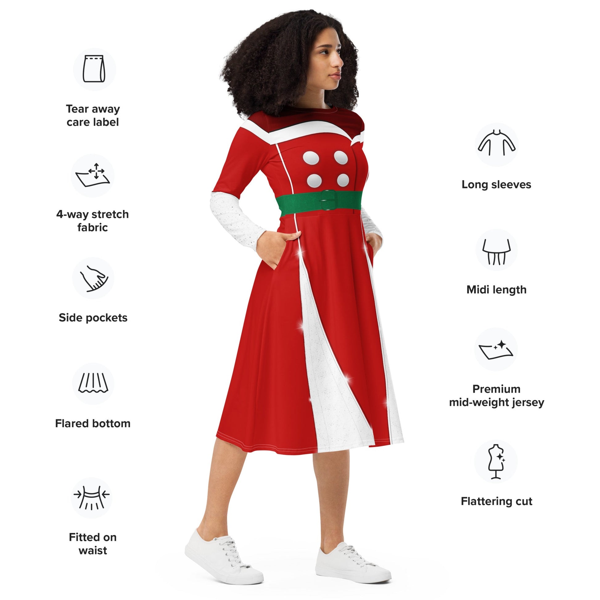 2023 Christmas Mouse long sleeve midi dress- Cosplay, Bounding, Christmas Parties active wearchristmaschristmas party#tag4##tag5##tag6#