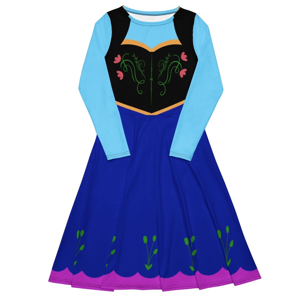 Anna Inspired long sleeve midi dress anna and elsadisney 50th anniversarydisney cosplay#tag4##tag5##tag6#