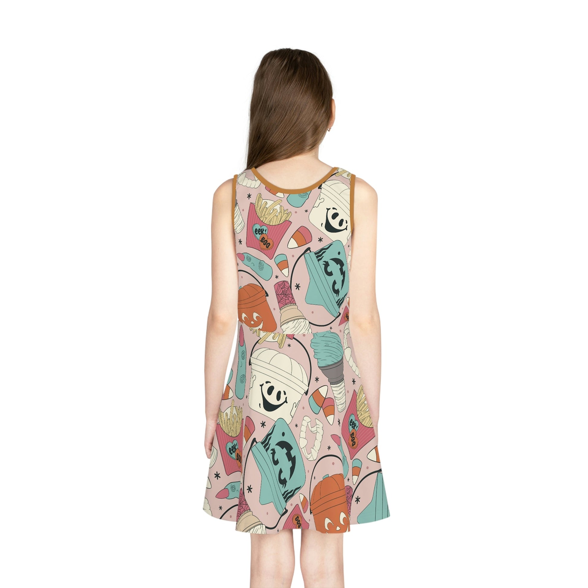 Boho Halloween Container Girls' Sleeveless Sundress (AOP) All Over PrintAOPAOP Clothing#tag4##tag5##tag6#