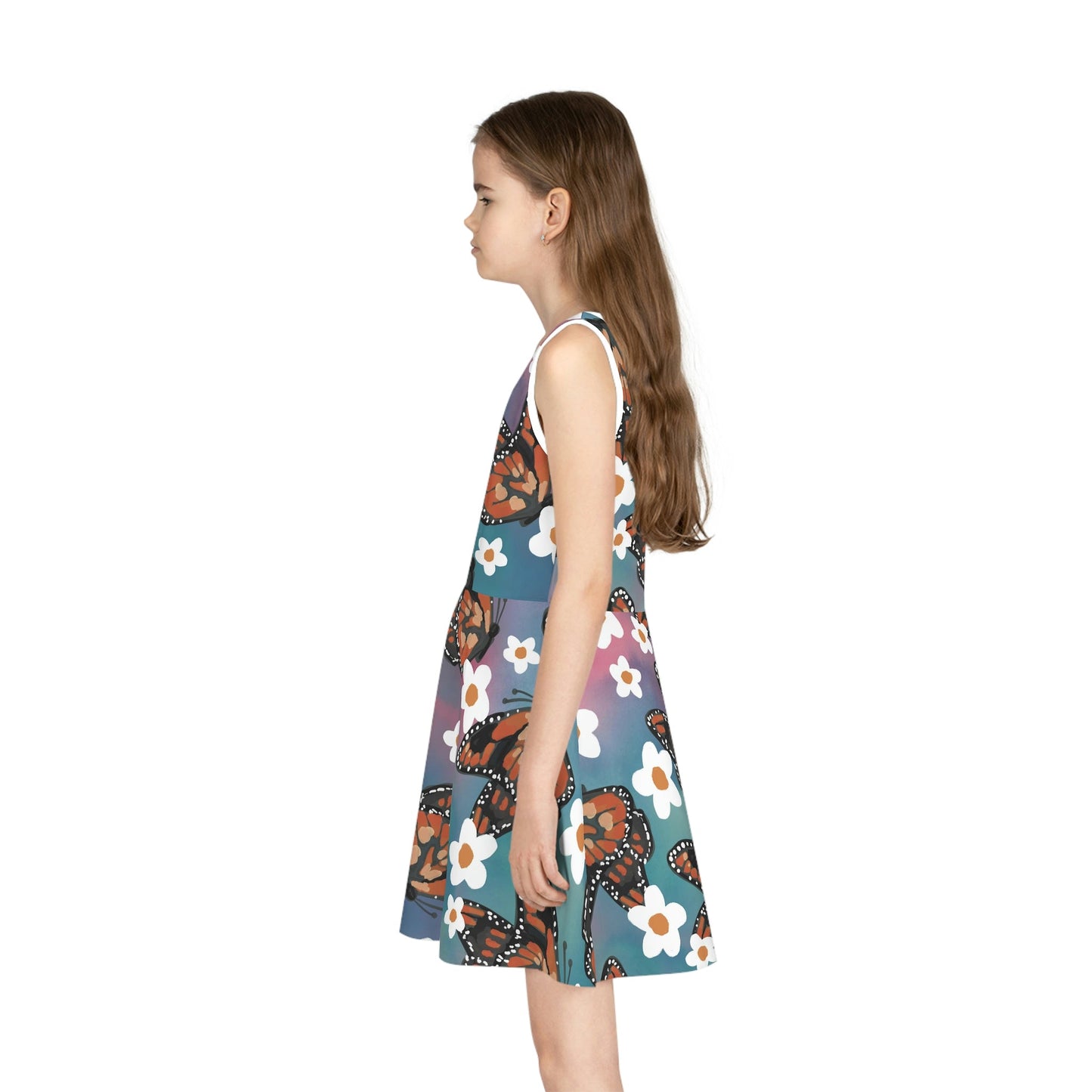 Butterfly Girls' Sleeveless Sundress All Over PrintAOPAOP Clothing#tag4##tag5##tag6#