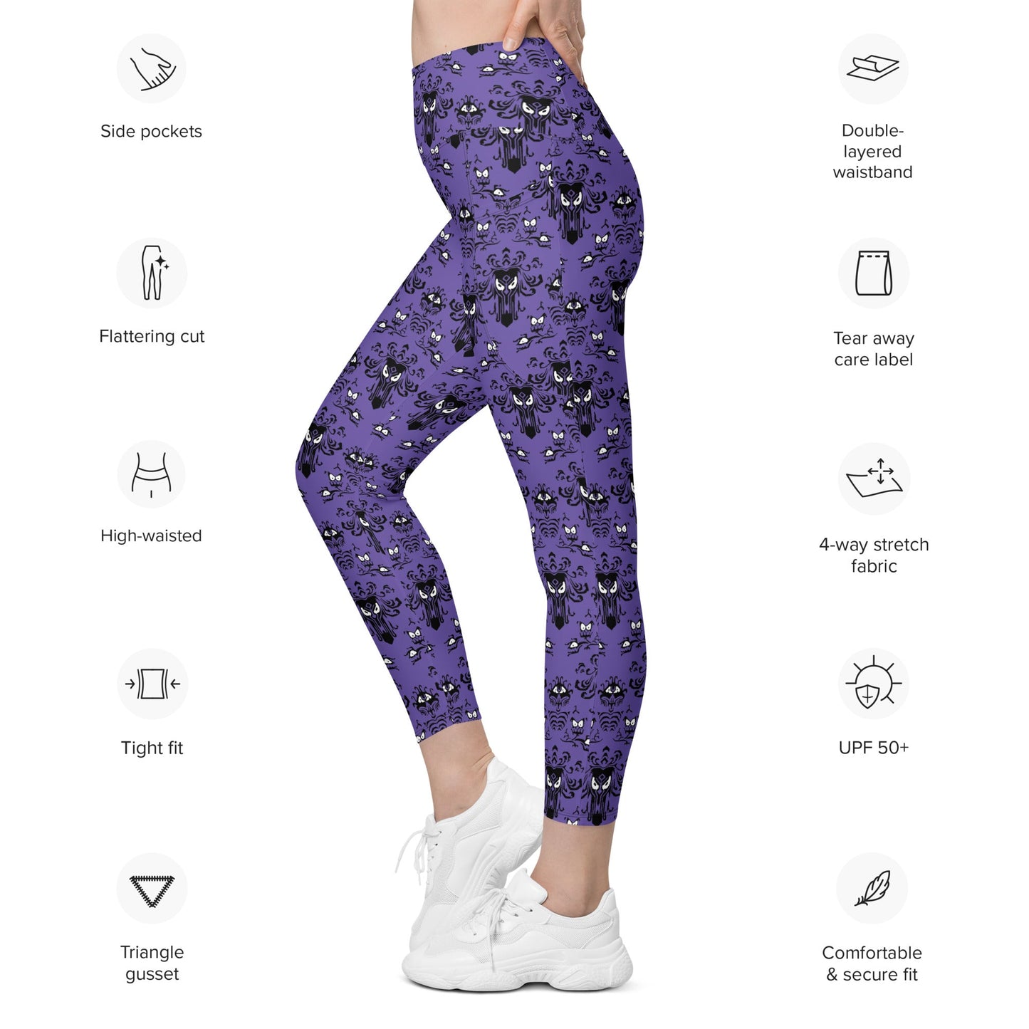 Haunted House Leggings with pockets active wearboo to youcosplay#tag4##tag5##tag6#