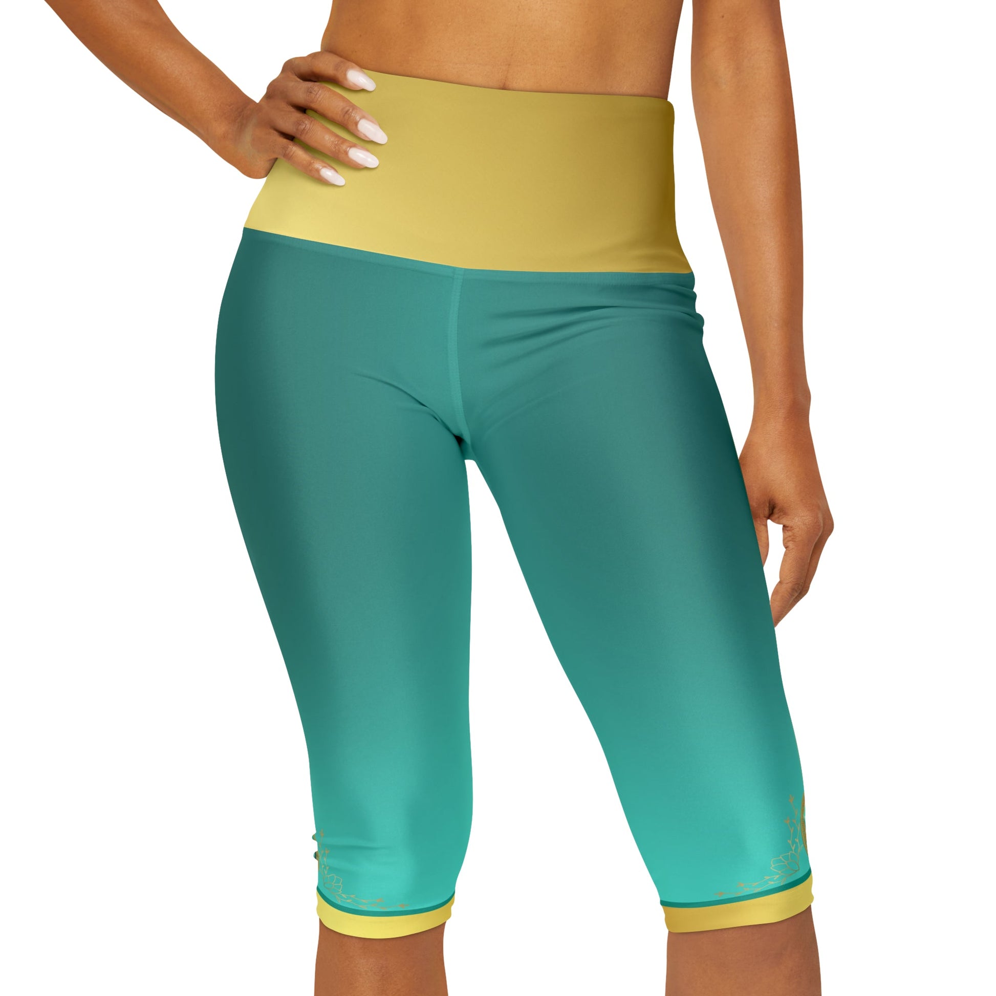 Jasmine Yoga Capri Leggings- Running Costume, Cosplay, Park Wear active wearAladdinAll Over Print#tag4##tag5##tag6#