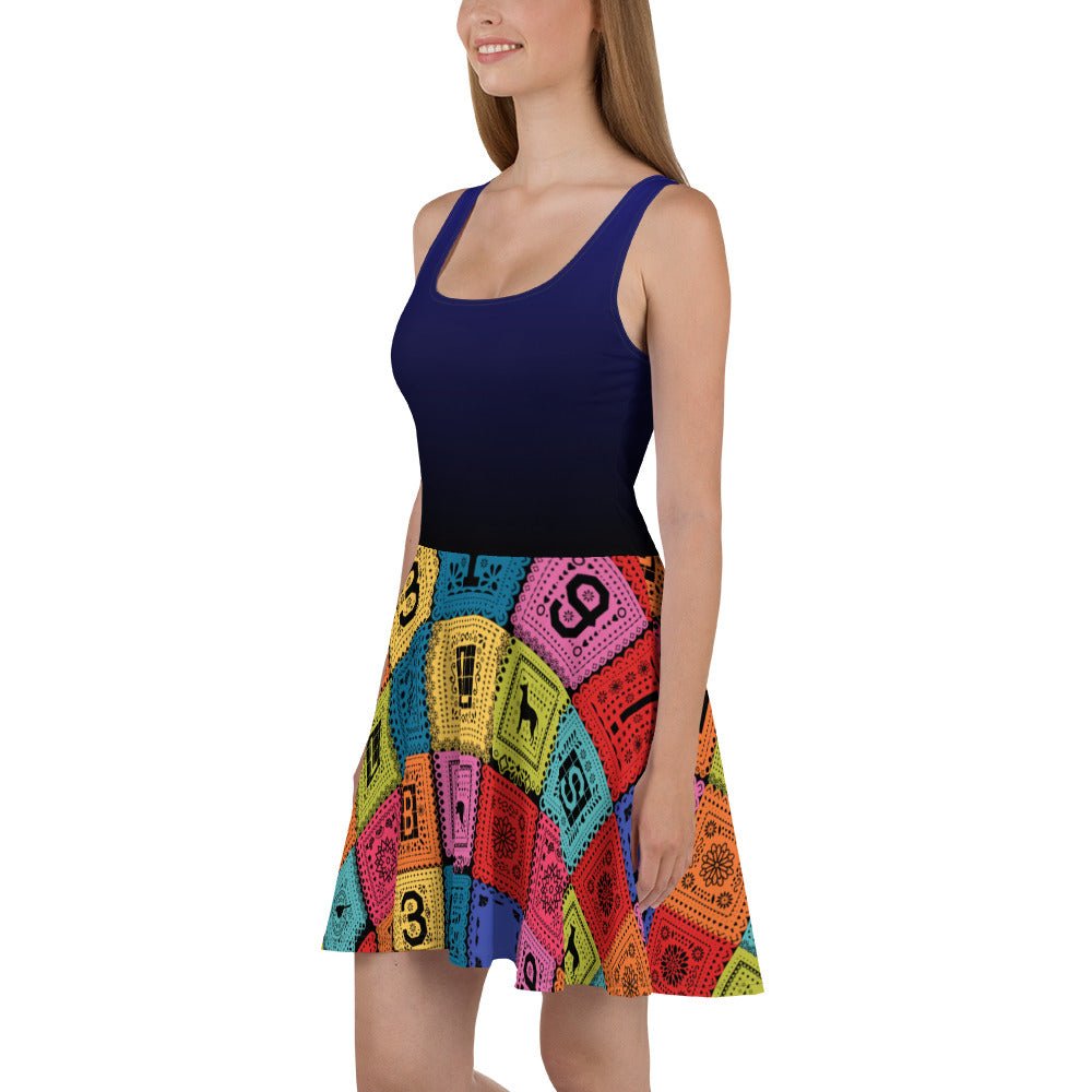 Poco Loco Papel Picado Skater Dress- Running Costume, Bounding, Cosplay active shirtactive wearcalifornia adventure#tag4##tag5##tag6#