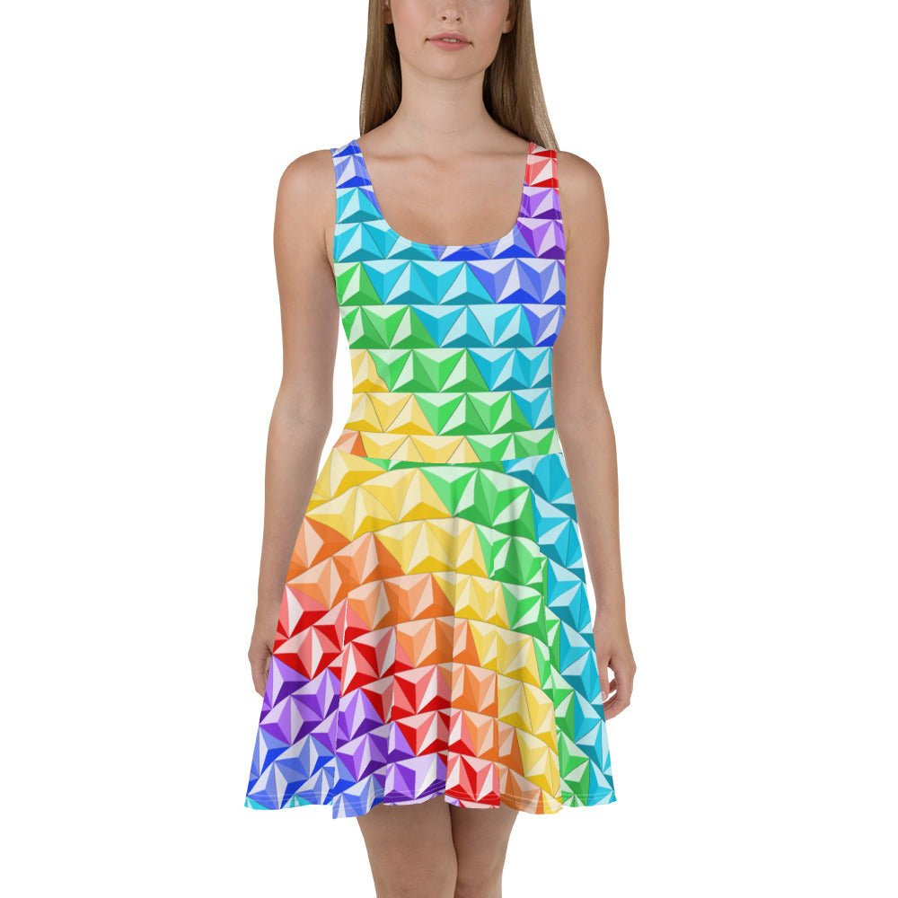 Rainbow World of Tomorrow Skater Dress active wearcalifornia adventureclothing#tag4##tag5##tag6#