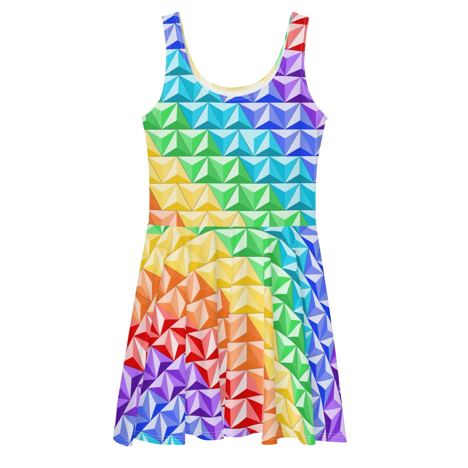 Rainbow World of Tomorrow Skater Dress active wearcalifornia adventureclothing#tag4##tag5##tag6#